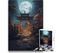 Jigsaw Puzzles 1000 Pieces Beautiful Torri Gate Moon Relaxing Solo Quiet Time Superior Accurate Cutting Play Toy Size 50x75cm