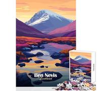 Jigsaw Puzzles 1000 Pieces Ben Nevis Mountain Landscape Jigsaw Puzzles for Teenagers Staycation Kill Time Every Piece Is Unique - Brainteaser Family Games (38x26cm)