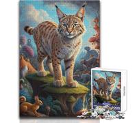 Jigsaw Puzzles 1000 Pieces Beyond Bobcat Reality Relaxing Solo Quiet Time Superior Accurate Cutting Play Toy Size 38x26cm