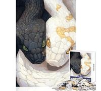 Jigsaw Puzzles 1000 Pieces Black And White Snakes Puzzle For Teenagers Precision Cutting for Birthday, Chrismas Deal As Gifts for The Whole Family (38x52cm)