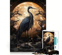Jigsaw Puzzles 1000 Pieces Black Stork Wild Flawless Cut Fun, Cognitive Teaser Toy, Downtime Game Fun, Christmas Art Gift (50x75cm)