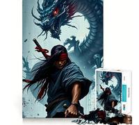Jigsaw Puzzles 1000 Pieces Blind Swordsman And Dragon Exact Cut Art, Smart Challenge Fun, Leisure Play Fun, Xmas Decor Gift (50x75cm)