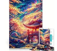 Jigsaw Puzzles 1000 Pieces Blossoms at The Temple Gat Exact Cut Art, Smart Challenge Fun, Leisure Play Fun, Xmas Decor Gift (38x52cm)