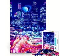 Jigsaw Puzzles 1000 Pieces Blue Buildings Flawless Cut Fun, Cognitive Teaser Toy, Downtime Game Fun, Christmas Art Gift (38x52cm)