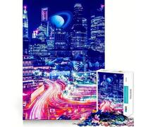 Jigsaw Puzzles 1000 Pieces Blue Buildings Flawless Cut Fun, Cognitive Teaser Toy, Downtime Game Fun, Christmas Art Gift (50x75cm)
