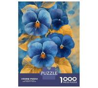 Jigsaw Puzzles 1000 Pieces Blue Pansies Watercolor Adult Jigsaw Puzzle Brain Teaser Game Analysis And Logic Christmas Birthday Gifts 70x50cm/1000pcs