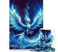 Jigsaw Puzzles 1000 Pieces Blue Phoenix Rising Exact Cut Art, Smart Challenge Fun, Leisure Play Fun, Xmas Decor Gift (38x52cm)