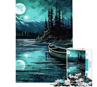 Jigsaw Puzzles 1000 Pieces Boat In The Night for Birthday, Chrismas But Fun And Humorous Family Game for And 14 Years And over (38x26cm)