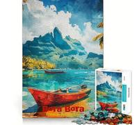 Jigsaw Puzzles 1000 Pieces Bora Bora Art Poster Accurate Joint Fun, Brain Skill Play, Peace Time Play, Christmas Art Display (38x26cm)