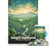 Jigsaw Puzzles 1000 Pieces Borneo Rainforest, Malaysia∕Indonesia, Brain Teaser Game, Difficult Challenge, Deal As Gifts for The Whole Family 50x75cm