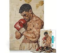 Jigsaw Puzzles 1000 Pieces Boxer before Fight Accurate Joint Fun, Brain Skill Play, Peace Time Play, Christmas Art Display (38x26cm)