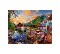 Jigsaw Puzzles 1000 Pieces，Canoe lake，Paper Children Games Educational Toys（38x26cm）-E42