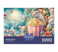 Jigsaw Puzzles 1000 Pieces Christmas Mice with Popcorn Jigsaw 70x50cm/1000pcs Gift For Kids Challenging Creative Educational Games DIY Cardboard