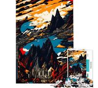 Jigsaw Puzzles 1000 Pieces City Between Mountains Adult Jigsaw Puzzle Relaxing Games A Work of Art Unique Birthday And Xmas Gifts (Size 50x75cm)