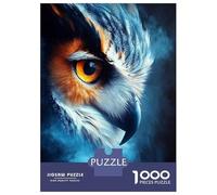 Jigsaw Puzzles 1000 Pieces Close-up of An Owls Eye Puzzles for Adults Relaxing Games Difficult Challenge Fun at Home Activities, 38x26cm/1000pcs