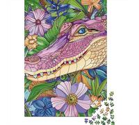 Jigsaw Puzzles 1000 Pieces Colorful Crocodile Art Print-4 Adult Jigsaw Puzzle Brain Teaser Game Analysis And Logic Christmas Birthday Gifts 52x38cm/1000pcs