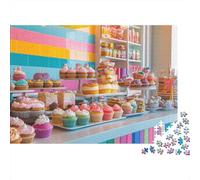 Jigsaw Puzzles 1000 Pieces Colorful Cupcakes Display Jigsaw 38x26cm/1000pcs Toy for Adults And Kids Stress Reliever Educational Games DIY Cardboard