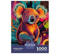 Jigsaw Puzzles 1000 Pieces Colorful Koala Art Electric Koala Funky Australian Animal Puzzles for Adults Hands-on Game Staycation Kill Time Christmas Birthday Gifts 38x26cm/1000pcs