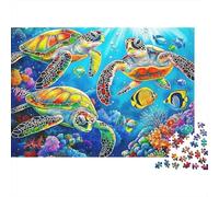 Jigsaw Puzzles 1000 Pieces Colorful Sea Turtles Puzzles 52x38cm/1000pcs Gift For Kids Challenging Creative Educational Games DIY Cardboard
