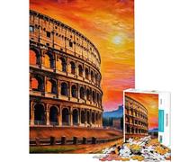 Jigsaw Puzzles 1000 Pieces Colosseum Sunset Difficult And Challenge For Family Fun Toy Wall Decor for And from 14 Years And over (38X26cm)