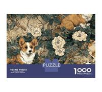 Jigsaw Puzzles 1000 Pieces Corgi Garden Decor Adult Jigsaw Puzzle Brain Teaser Game Analysis And Logic Christmas Birthday Gifts 52x38cm/1000pcs