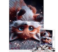 Jigsaw Puzzles 1000 Pieces Cute Fox with Big Eyes Home Decoration Toys Great Gift for Games Hands-on Game Wishlist with Santa Claus Size 50x75cm