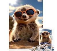 Jigsaw Puzzles 1000 Pieces Cute Meerkat Erdmaennchen Puzzle For Teenagers Precision Cutting for Birthday, Chrismas Deal As Gifts for The Whole Family (38x52cm)