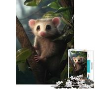 Jigsaw Puzzles 1000 Pieces Cute Opossum on Tree Branch Hands-on Game Learning Educational Toys Secret Santa Gifts Perfect Decoration (Size 50x75cm)