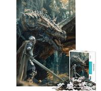 Jigsaw Puzzles 1000 Pieces Dark Fantasy Dragon Duel Difficult And Challenge For Family Fun Toy Wall Decor for And from 14 Years And over (38X52cm)