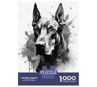 Jigsaw Puzzles 1000 Pieces Doberman Pinscher Portrait Puzzles for Adults Hands-on Game Staycation Kill Time Christmas Birthday Gifts 52x38cm/1000pcs