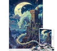 Jigsaw Puzzles 1000 Pieces Dragon Guardian of The Castle Educational Game Difficult Hard Toy Wall Decor Improving Love between Couples (38x52cm)