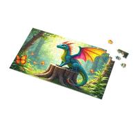 Jigsaw Puzzles 1000 Pieces Dragon In The Enchanted Forest Picture Puzzle Activity Books For Kids Ages 6-8 Toddler Toys(300PCS)