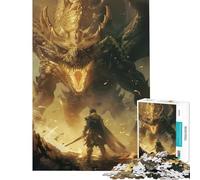 Jigsaw Puzzles 1000 Pieces Dragon Monster Warrior Art Hands-on Game Learning Educational Toys Secret Santa Gifts Perfect Decoration (Size 50x75cm)