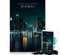 Jigsaw Puzzles 1000 Pieces Dubai UAE Flawless Fit Art Creative Skill Toy Rest Time Play Christmas Art Display (38x26cm)