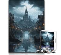 Jigsaw Puzzles 1000 Pieces Dystopian Dawn Castle Relaxing Solo Quiet Time Superior Accurate Cutting Play Toy Size 38x52cm