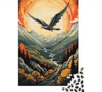Jigsaw Puzzles 1000 Pieces Eagle Soaring Over Mountains Adult Jigsaw Puzzle Brain Teaser Game Analysis And Logic Christmas Birthday Gifts 52x38cm/1000pcs