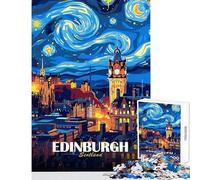 Jigsaw Puzzles 1000 Pieces Edinburgh Scotland Night Sky Art Hands-on Game Difficult Challenge Home Decoration Toys Challenging To Complete (38X52CM)