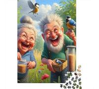 Jigsaw Puzzles 1000 Pieces Elderly Couple Feeding Birds Jigsaw 38x26cm/1000pcs Gift For Kids Stress Reliever Educational Games DIY Cardboard