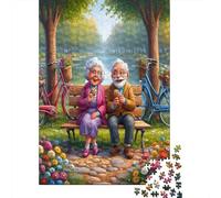 Jigsaw Puzzles 1000 Pieces Elderly Couple Picnic Jigsaw 38x26cm/1000pcs Gift For Kids Challenging Creative Family Game DIY Cardboard