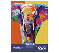 Jigsaw Puzzles 1000 Pieces Elephant Art Puzzles for Adults Relaxing Games Difficult Challenge Fun at Home Activities, 52x38cm/1000pcs