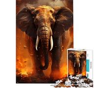 Jigsaw Puzzles 1000 Pieces Elephant From Hell Difficult And Challenge For Family Fun Toy Wall Decor for And from 14 Years And over (38X26cm)