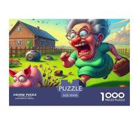 Jigsaw Puzzles 1000 Pieces Escape Pig Puzzles 70x50cm/1000pcs Gift For Kids Stress Reliever Family Game DIY Cardboard