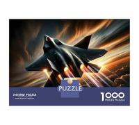 Jigsaw Puzzles 1000 Pieces F-22 Raptor Fighter Jet Puzzles for Adults Relaxing Games Difficult Challenge Fun at Home Activities, 52x38cm/1000pcs