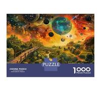 Jigsaw Puzzles 1000 Pieces Fantasy Landscape with Bridge Puzzles for Adults Relaxing Games Difficult Challenge Fun at Home Activities, 52x38cm/1000pcs