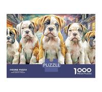 Jigsaw Puzzles 1000 Pieces Five Boxer Puppies on Street Jigsaw 52x38cm/1000pcs Gift For Kids Stress Reliever Family Game DIY Cardboard