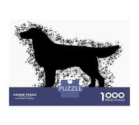 Jigsaw Puzzles 1000 Pieces Flat Coated Retriever 1 Puzzles for Adults Relaxing Games Difficult Challenge Fun at Home Activities, 38x26cm/1000pcs