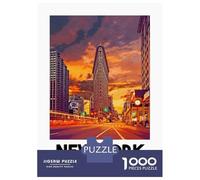 Jigsaw Puzzles 1000 Pieces Flat Iron Building Adult Jigsaw Puzzle Brain Teaser Game Analysis And Logic Christmas Birthday Gifts 38x26cm/1000pcs