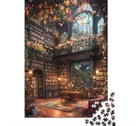 Jigsaw Puzzles 1000 Pieces Floral Bookstore Haven Jigsaw 38x26cm/1000pcs Toy for Adults And Kids Challenging Creative Educational Games DIY Cardboard