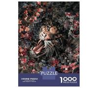 Jigsaw Puzzles 1000 Pieces Floral Clouded Leopard Puzzles for Adults Hands-on Game Staycation Kill Time Christmas Birthday Gifts 52x38cm/1000pcs