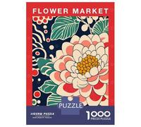 Jigsaw Puzzles 1000 Pieces Flower Market Bilbao Botanical Travel Poster Puzzles for Adults Relaxing Games Difficult Challenge Fun at Home Activities, 70x50cm/1000pcs